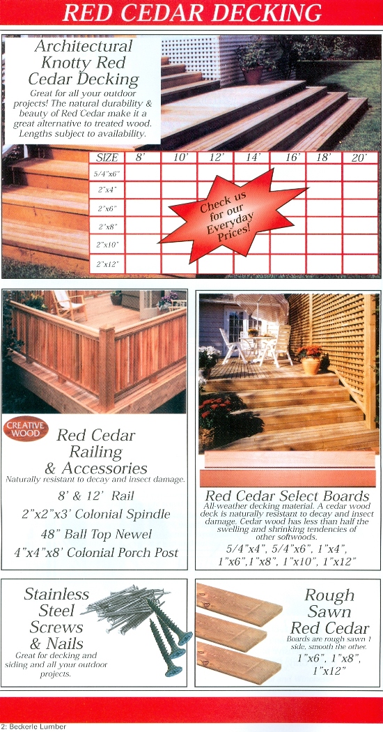 Red Cedar Decking Info