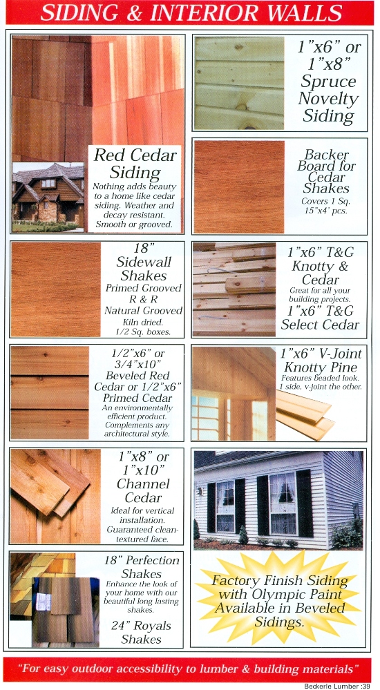 Beckerle Lumber Source Book - Siding & Interior Walls