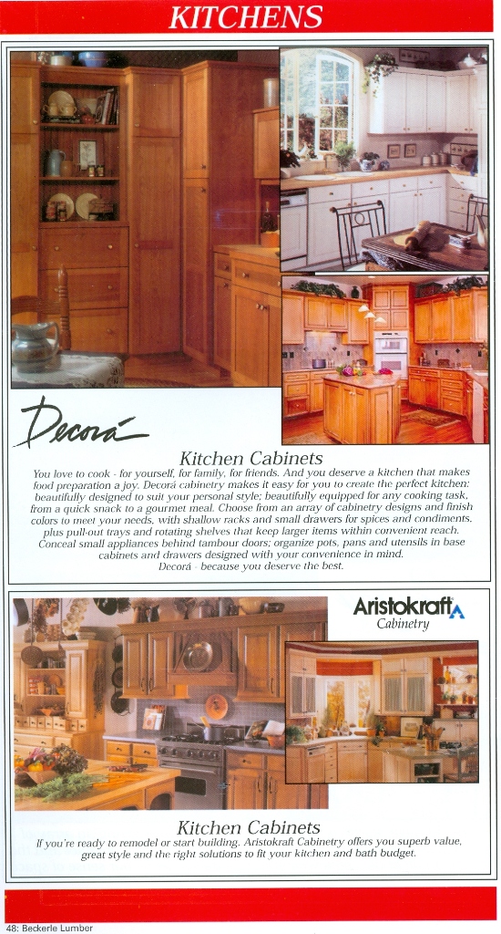 Beckerle Lumber Source Book - Decora & Aristokraft Kitchens