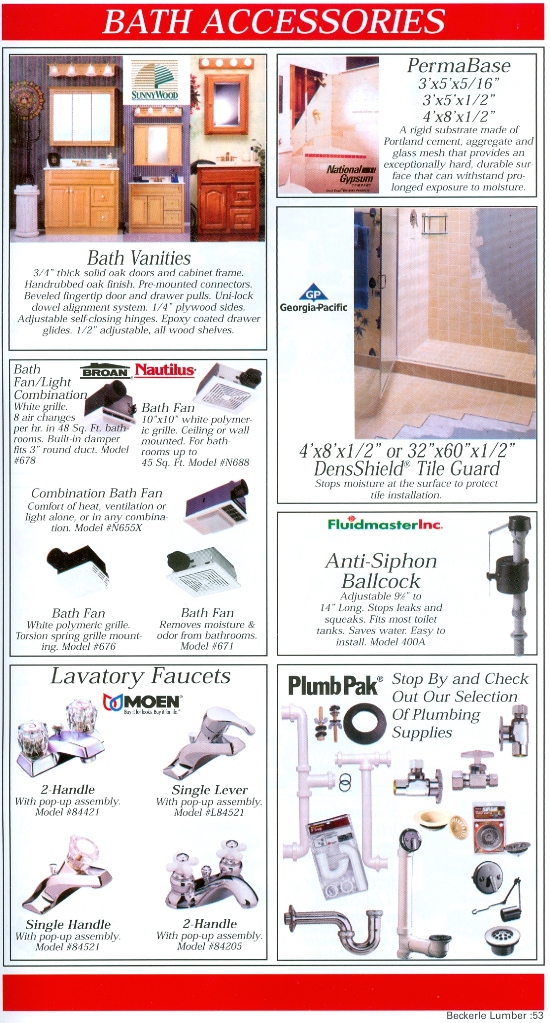 Beckerle Lumber Source Book - Bath Accessories