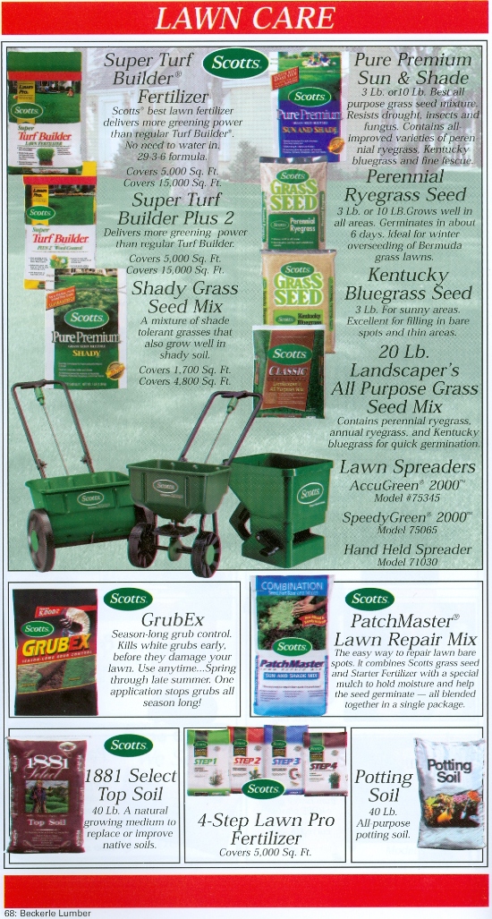 Beckerle Lumber Source Book - Lawn Care Supplies