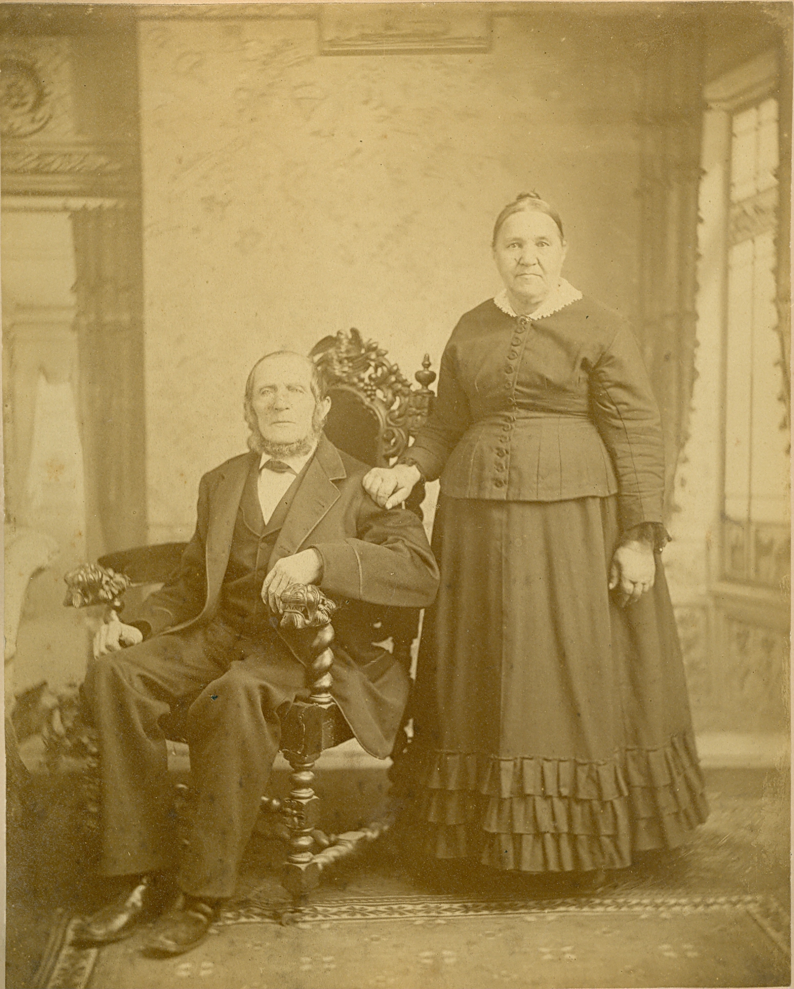 Johann Beckerle (b.1812-1897) with his spouse 
 Margaretha Bardon Beckerle (b.1814-1895)
 Pearl River New York circa 1880