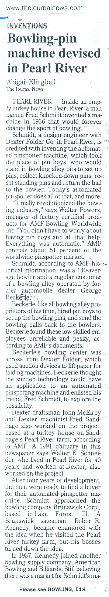 George Beckerle Bowling machine