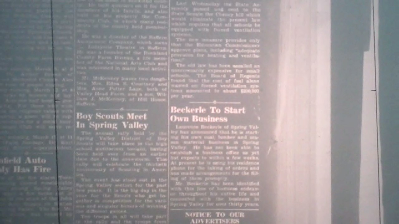 Rockland County Leader Article regarding Laurence Thomas Beckerle
                  Feb 29 1940. 