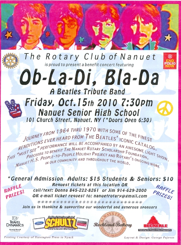 Beckerle Lumber - 
                                                            Celebrating 70 years - 
                                                            Nanuet Rotary Benefit Concert
                                                            October 15,2010 7:30pm