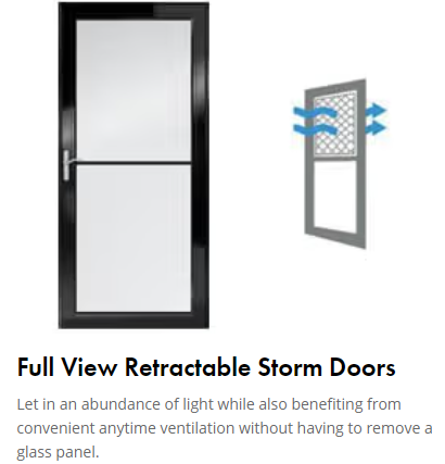Full View Retractable Storm Doors